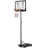 Basketball Stand with Wheels, 83x55cm Back Panel, Mobile Basketball Hoop with Stand, Adjustable Hoop Height 156 To 210 Cm, Basketball System, for Outdoor Use