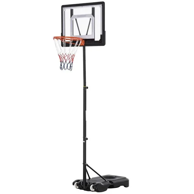 Basketball Stand with Wheels, 83x55cm Back Panel, Mobile Basketball Hoop with Stand, Adjustable Hoop Height 156 To 210 Cm, Basketball System, for Outdoor Use
