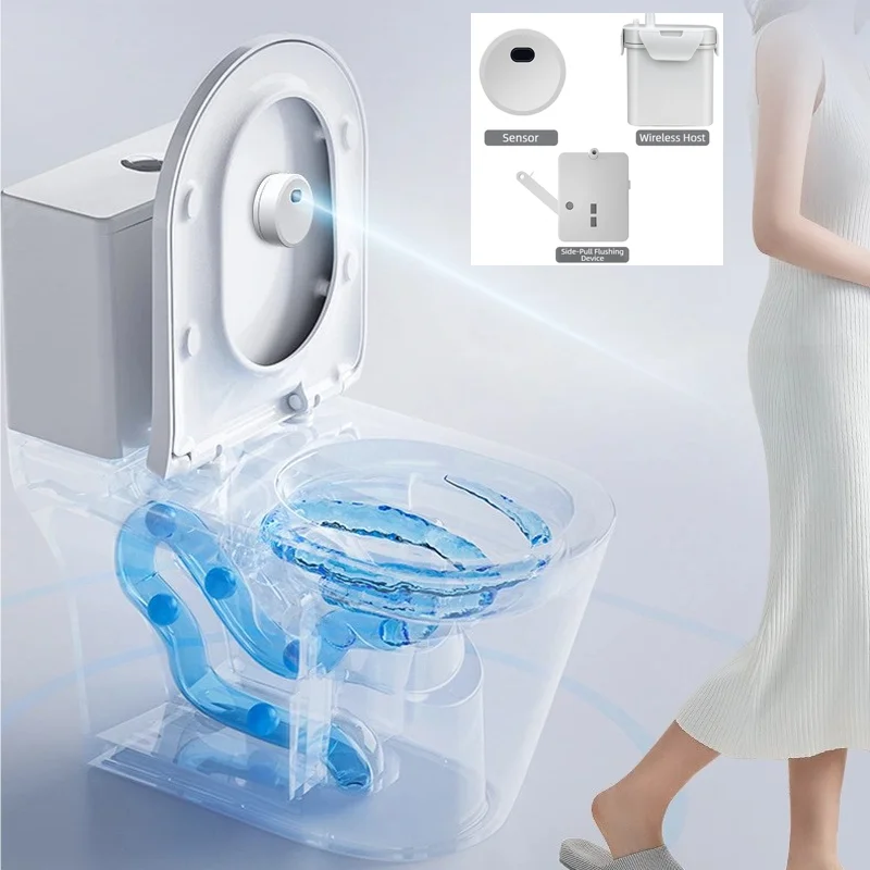 ฟลัชเชอร์ห้องน้ําอัตโนมัติ เซ็นเซอร์ห้องน้ํา ฟลัชเชอร์ห้องน้ํา เครื่องแยกน้ําอัตโนมัติ ห้องน้ําและชิ้นส่วนห้องน้ํา ระบบฟลัช WC แบบไร้สัมผัส 1
