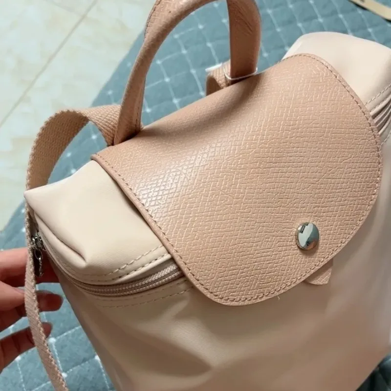 2024 New Nylon Canvas Shoulder Bag Female Korean Leisure Handbag Student Class Large-capacity Contrasting Colors Backpack