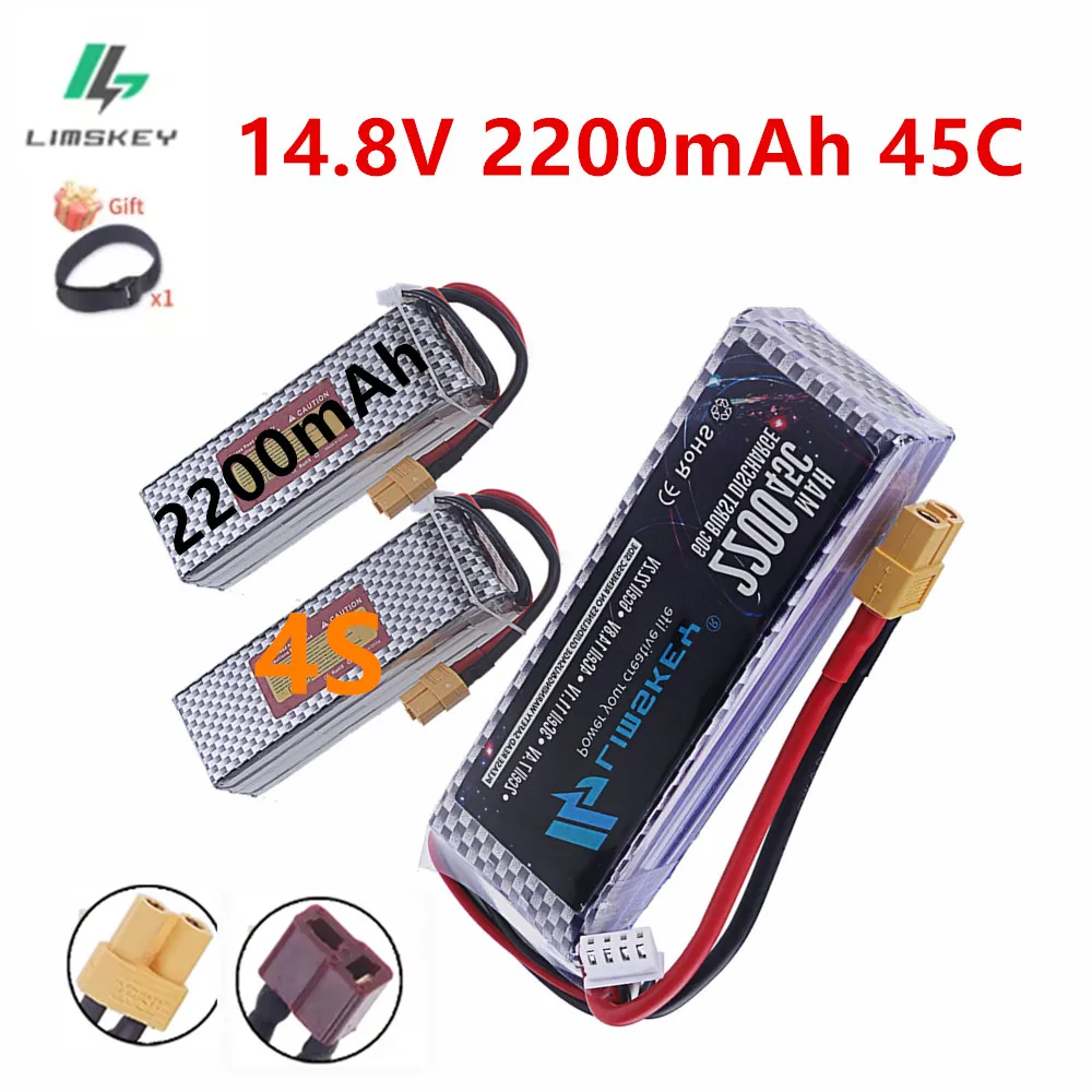 Batterie LiPo 14.8V 2200mAh 4S 45C pour Drone RC Hélicoptère Avion