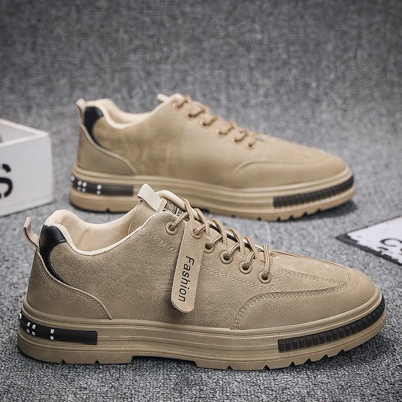 Autumn New Men's Shoes Waterproof Wear-resistant Work Shoes Trendy Versatile Anti-slip Climbing Shoes Daily Casual Board Shoes S 1