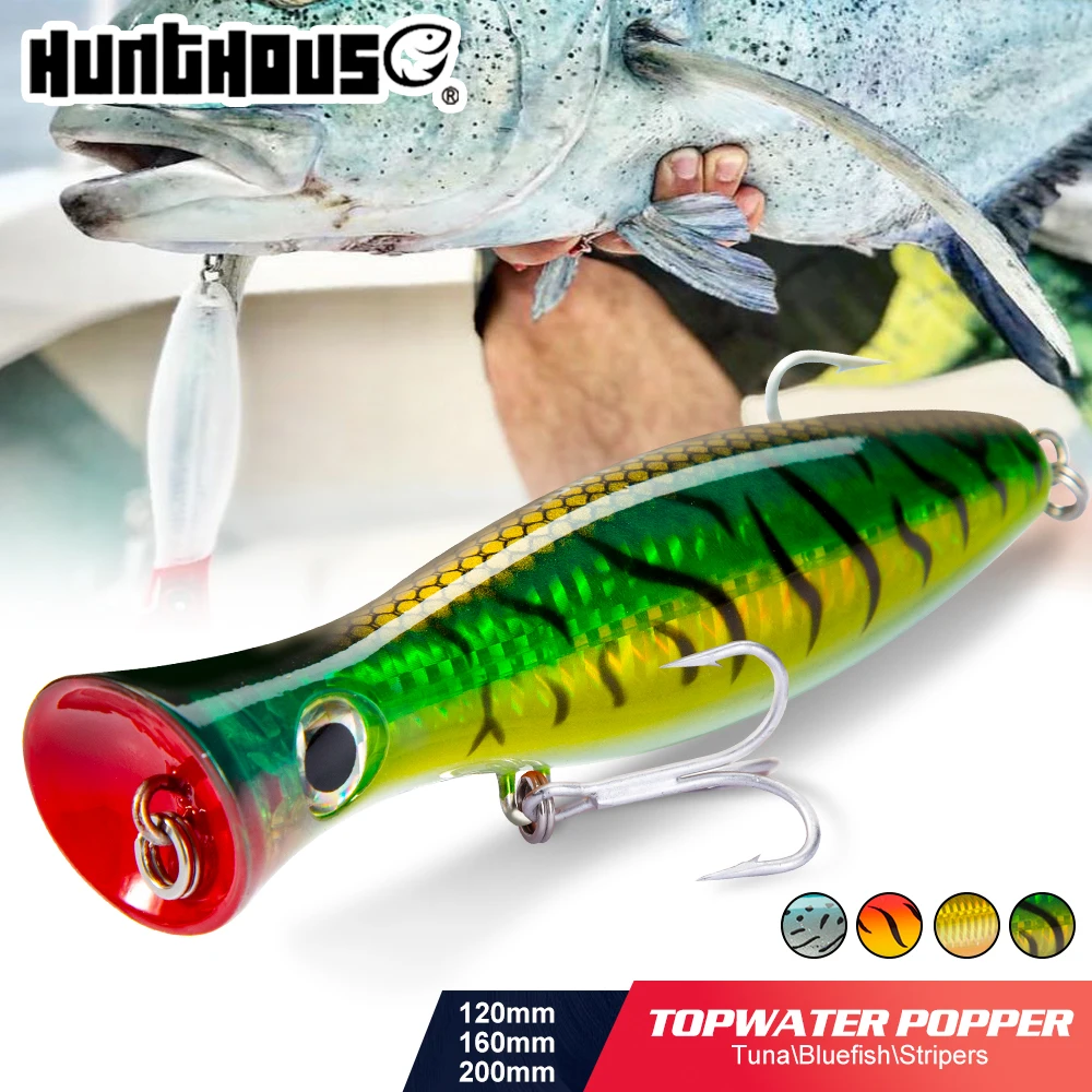 

Hunthouse Fishing Lure 200/160/120mm 150/83/43g Big GT Popper Hard Lure For Fishing Bass Fishing Tackle Musted Hook