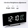Curved Screen Digital Alarm Clock withTemperature & Humidity 3