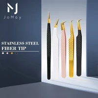 1pcs Eyelashes Tweezers Anti-static Eyelash Extension Tweezer Fan Lash Eyebrow Tweezers Straight Excellent Closure For Fiber Tip 1