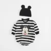 Cotton New Born Baby Climb Clothes Long Sleeve Jumpsuit Infant Costume Baby Girl Boy Striped Mickey Toddler Pajamas Onesie 3