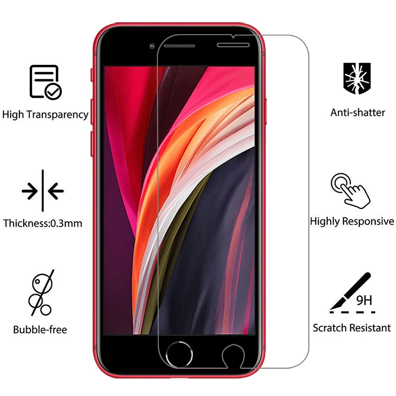 vetro temperato protettivo per apple iphone se 2020 2 protezione schermo su iphonese2 se2 se2020 pellicola di seconda generazione i phone iphon - immagine 2