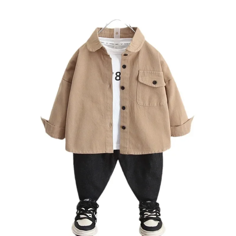 Stylish Thin Long Sleeve Autumn Jacket for Boys Baby Trendy Shirt Cute Children's Wear Spring Autumn Male Toddler