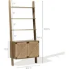71" Tall Bookshelf, 4 Ladder Shelves Etagere Bookcase with 2-Door Cabinet Storage,Large Bookshelf Organizer, 2