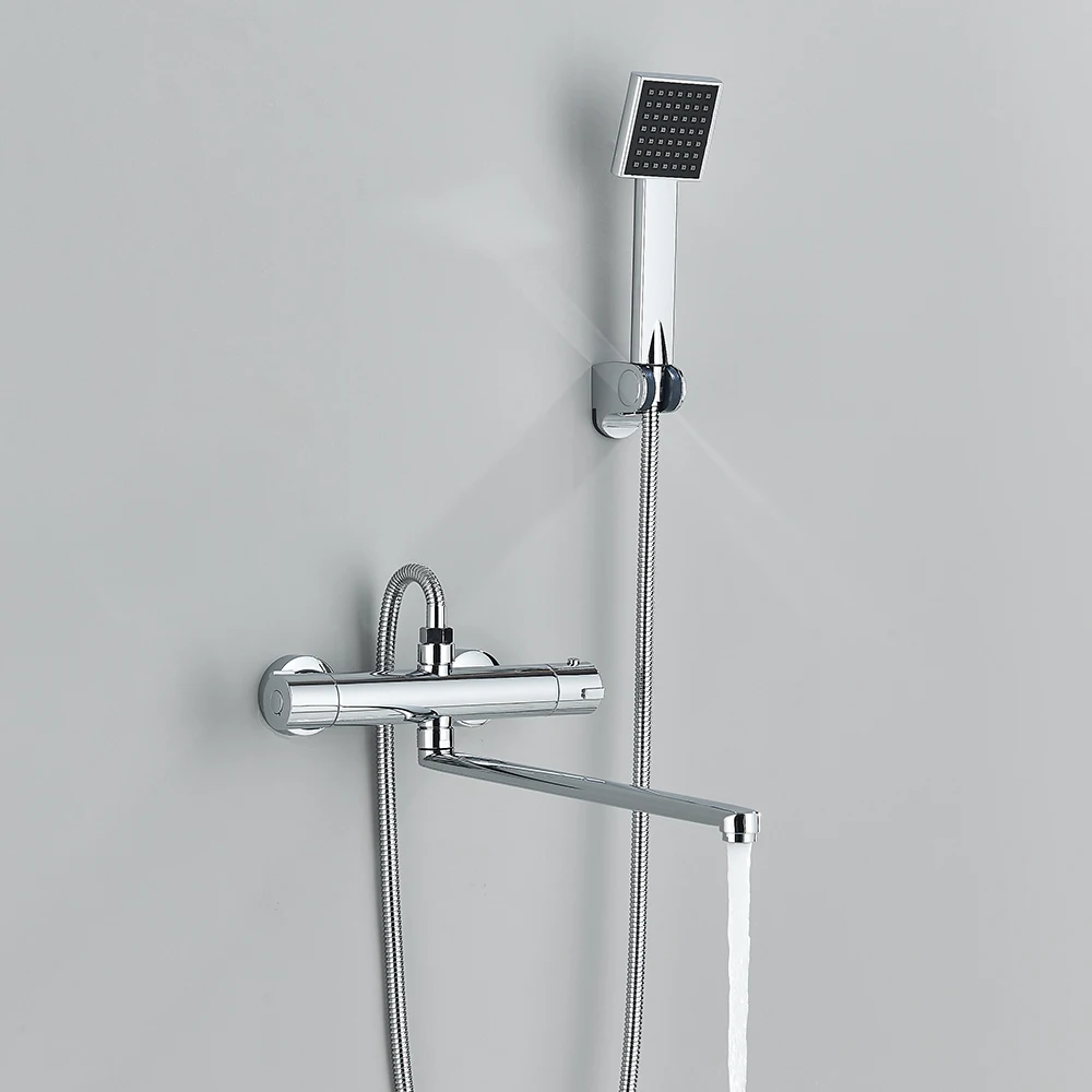 Thermostatic Shower Faucet Mixing Valve Thermostatic Faucets Shower Bathroom Combination Water mixer Bathtub Faucet with handle 2