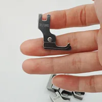 Pieds compensateurs de Type étroit pour tricots et matériaux fins, pieds-de-biche à fermeture éclair, Machine à coudre, Guide à bord gauche/droit 6
