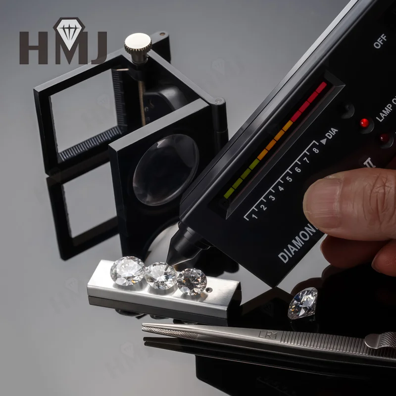도매 모이사나이트 스톤 루스 젬스톤 3mm15mm 라운드형 블랙 D 컬러 GRA 인증서 포함 다이아몬드 테스터 통과