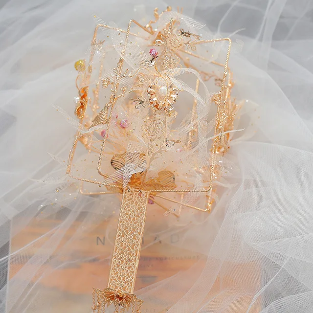 Crystal Bridal Bouquet Holder 8-inch, Natural Crystal Bridal