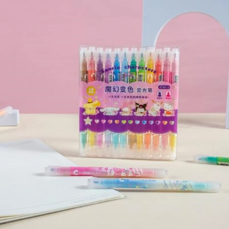 

48 шт/лот Sanrio магии цвет изменения маркера ручка милые маркеры рисования ручки флуоресцентная ручка школьные принадлежности