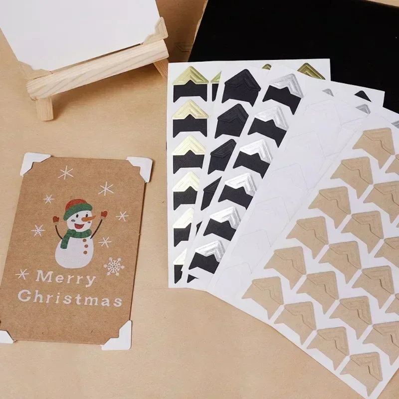 DIY Photo Album Corner Sticker Creative Scrapbook Corner Stickers Kraft Paper Stickers Scrapbooking Picture Protect Decor