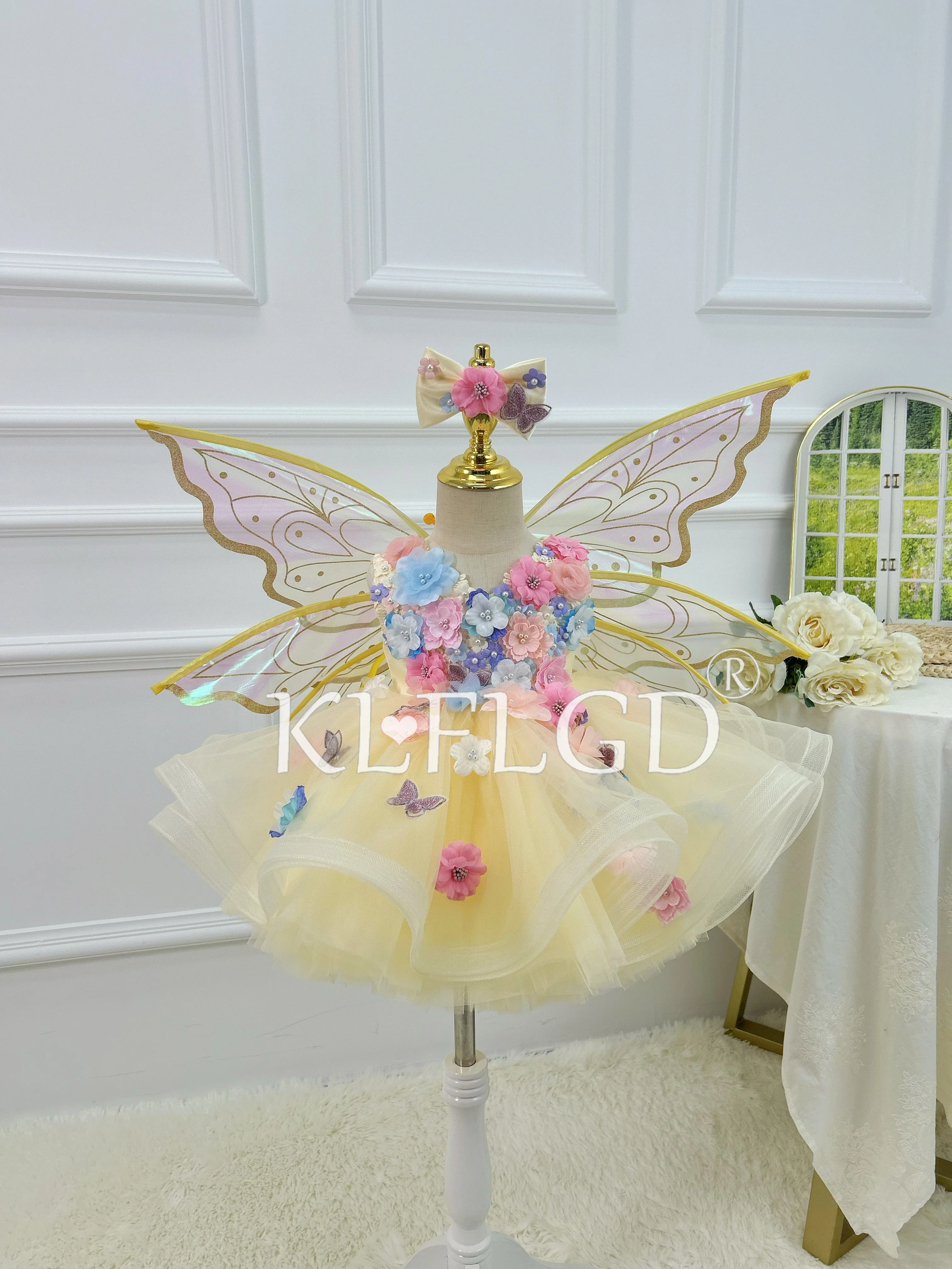 KLFLGD Girls' luxury dresses party, girls' wishes, butterfly chiffon fluffy  dresses, Pageant dresses for Toddler girls - AliExpress 1501