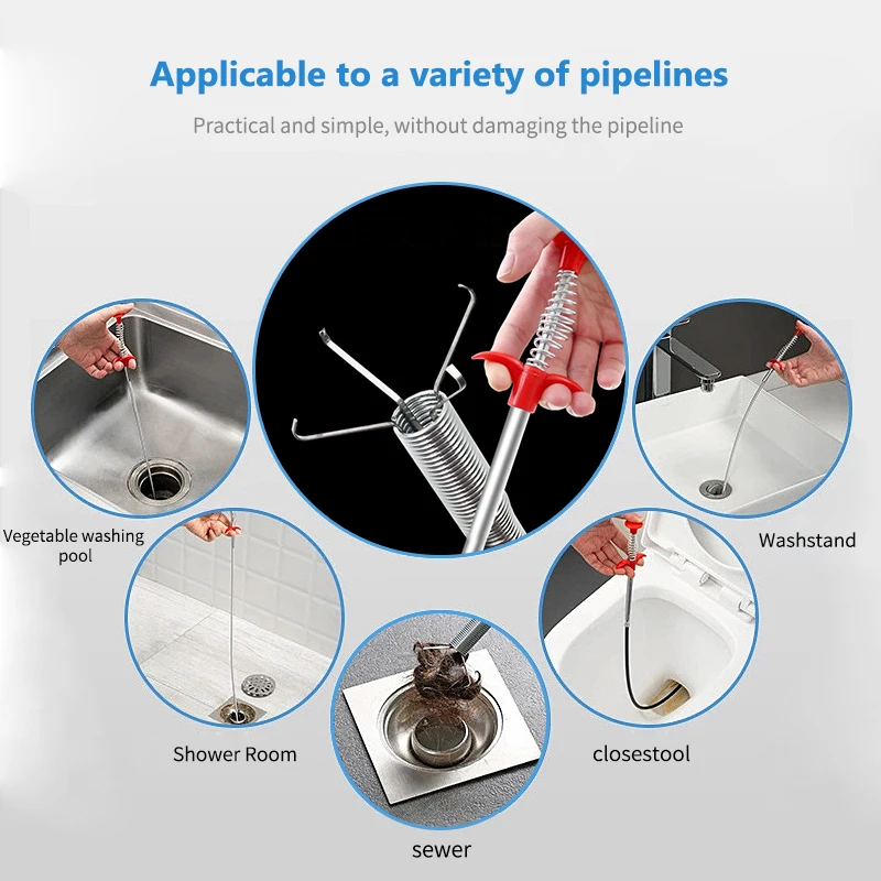 Plumbing Four-claw Hook Dredger Sewer Toilet Tool Manual Toilet Grab Hair Cleaning Clogging Household BEST SELLERS
