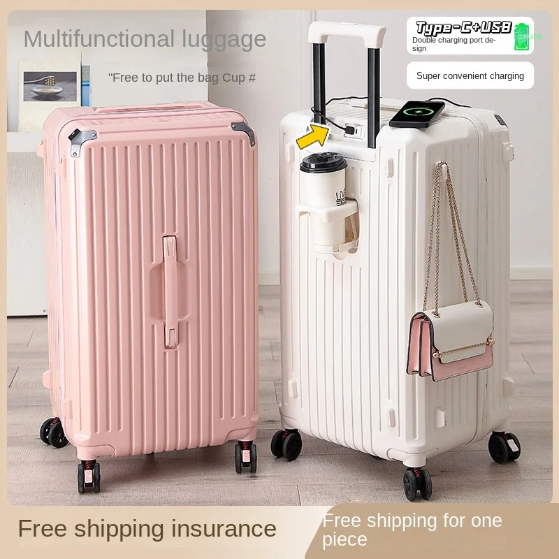 Charging Multifunctional Trolley Case Large Capacity Travel Suitcase  Universal Wheel Password Cosmetic Bag Travel Suitcase - AliExpress