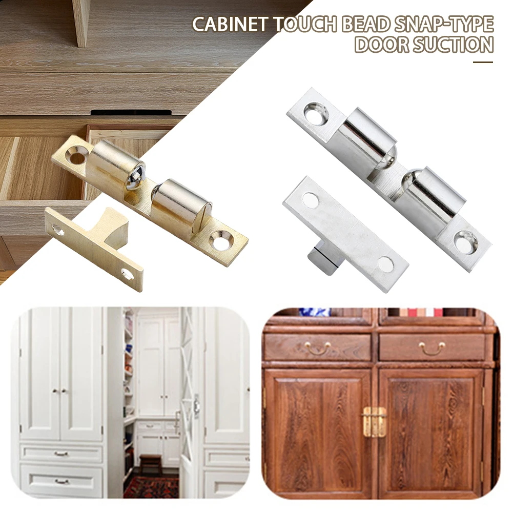 Door Suction Bead Clasp Double Spring Steel Ball Catch Latch Adjustable Closet Tension Latch for Furniture Cupboard Cabinet Door