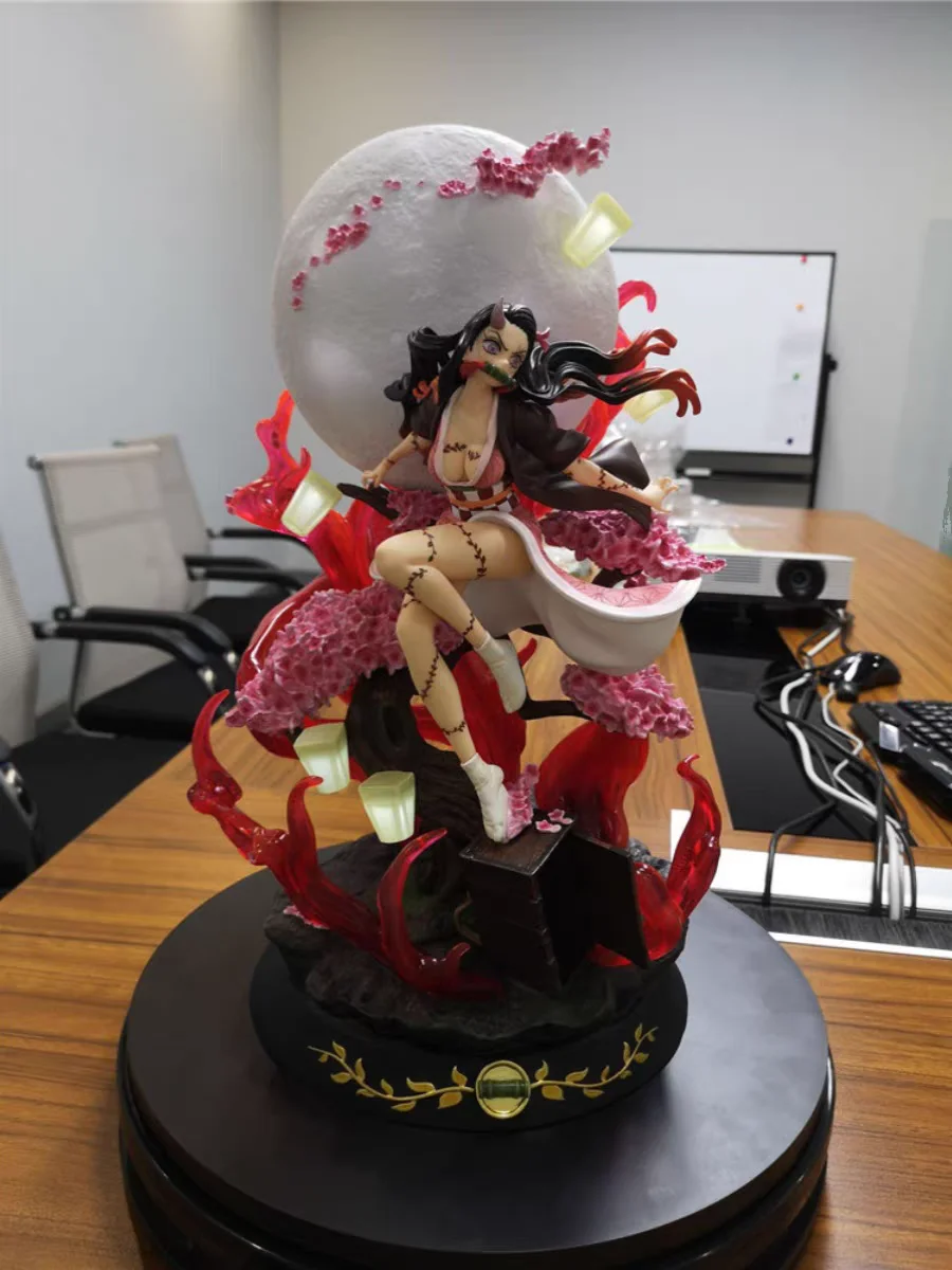 

42cm Gk Demon Slayer Anime Figure Kamado Nezuko With Light Action Figurine Toys For Children Collectible Model Statue Gift