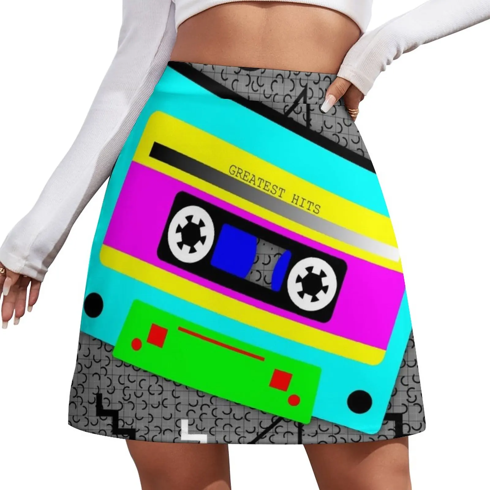 

Test print - Tape Mini Skirt women's clothing korea stylish 90s vintage clothes