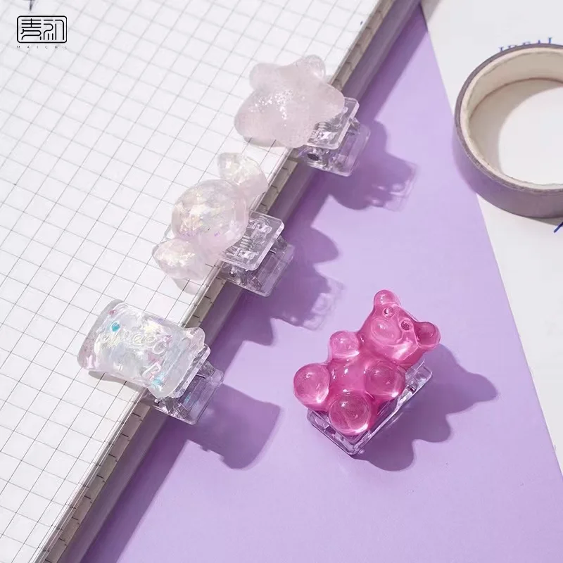 Cute Paper Clip Creative Lovely Cartoon Scrapbook Journal Clip Student Stationery Acrylic Office Binding Photo