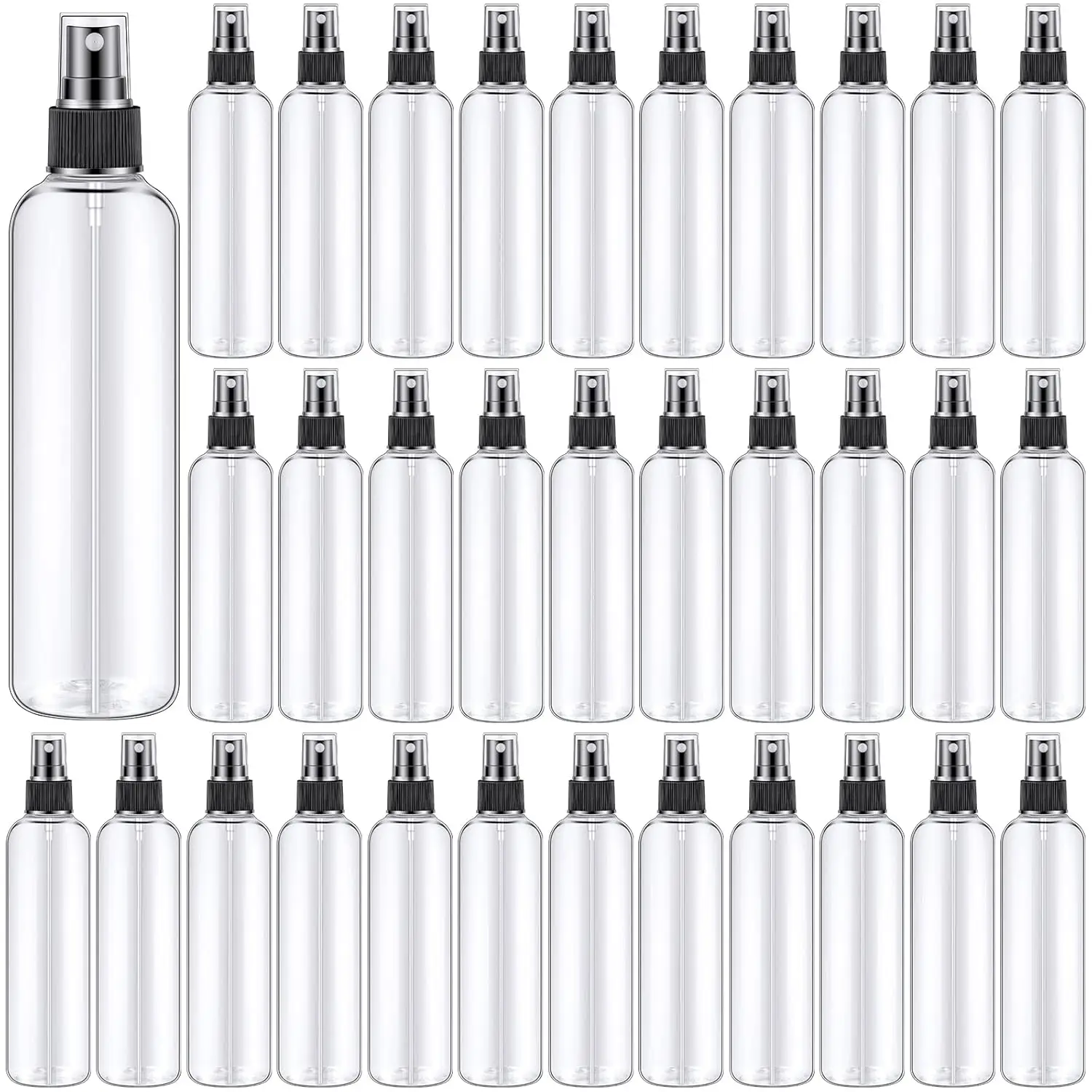 30pcs 20/30/50/60/80/100/120 Spray Bottles Fine Mist Empty Plastic Refillable Travel Bottles with Cap for Oil Liquid Travel Size