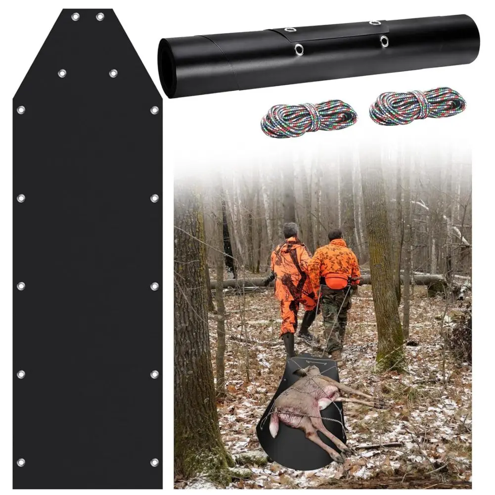 Deer Drag Sleds Wearproof Sliding Mat Multi-Purpose Utility Sled For Hauling Ice Fishing Supplies Fishing Gear Accessories