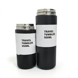 Premium Stainless Steel Insulated Travel Tumbler - Double Wall Vacuum Flask for Hot & Cold Beverages (350/500ML) (Black)