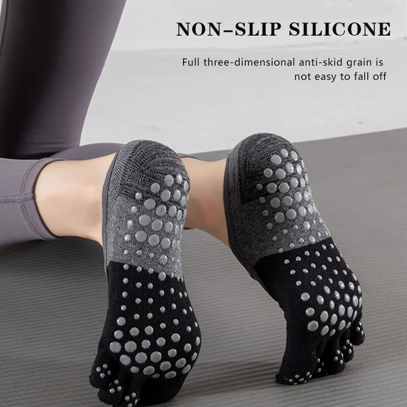Yoga Socks Women Five Finger Socks Professional Non-Slip Breathable Indoor Dacing Fitness Pilates 2 Pairs yoga socks