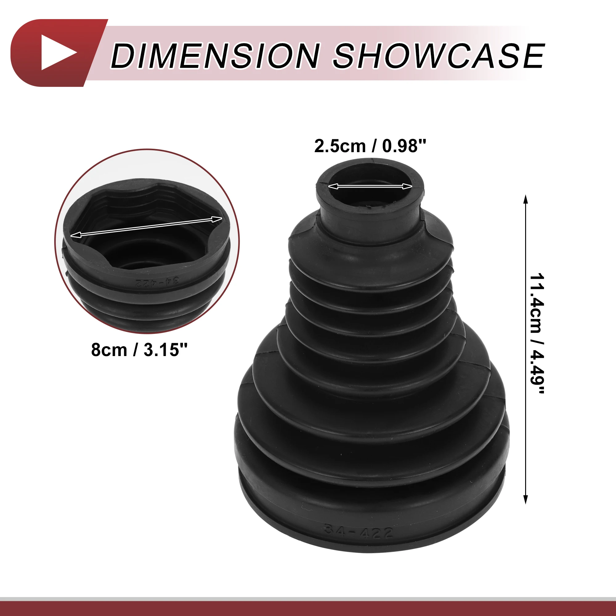 X Autohaux 1 Set CV Joint Boot Kit for BMW X3 2004-2010 Inner Constant Velocity Joint Boot W/ Clamps No.31607529204 Black Rubber