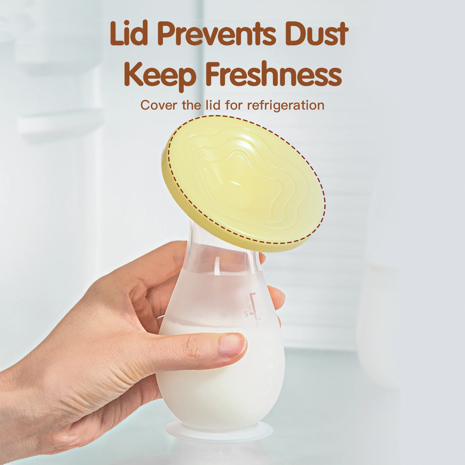 Milk Collector 5oz/160ml Food Grade Silicone Suction Base Dust Proof Cap Stopper