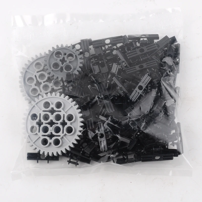 Technical Building Blocks Parts Small Chain + Wheels Gears Track Axle Set Medium Size Chain Gear Crawler Bricks Model DIY Toys