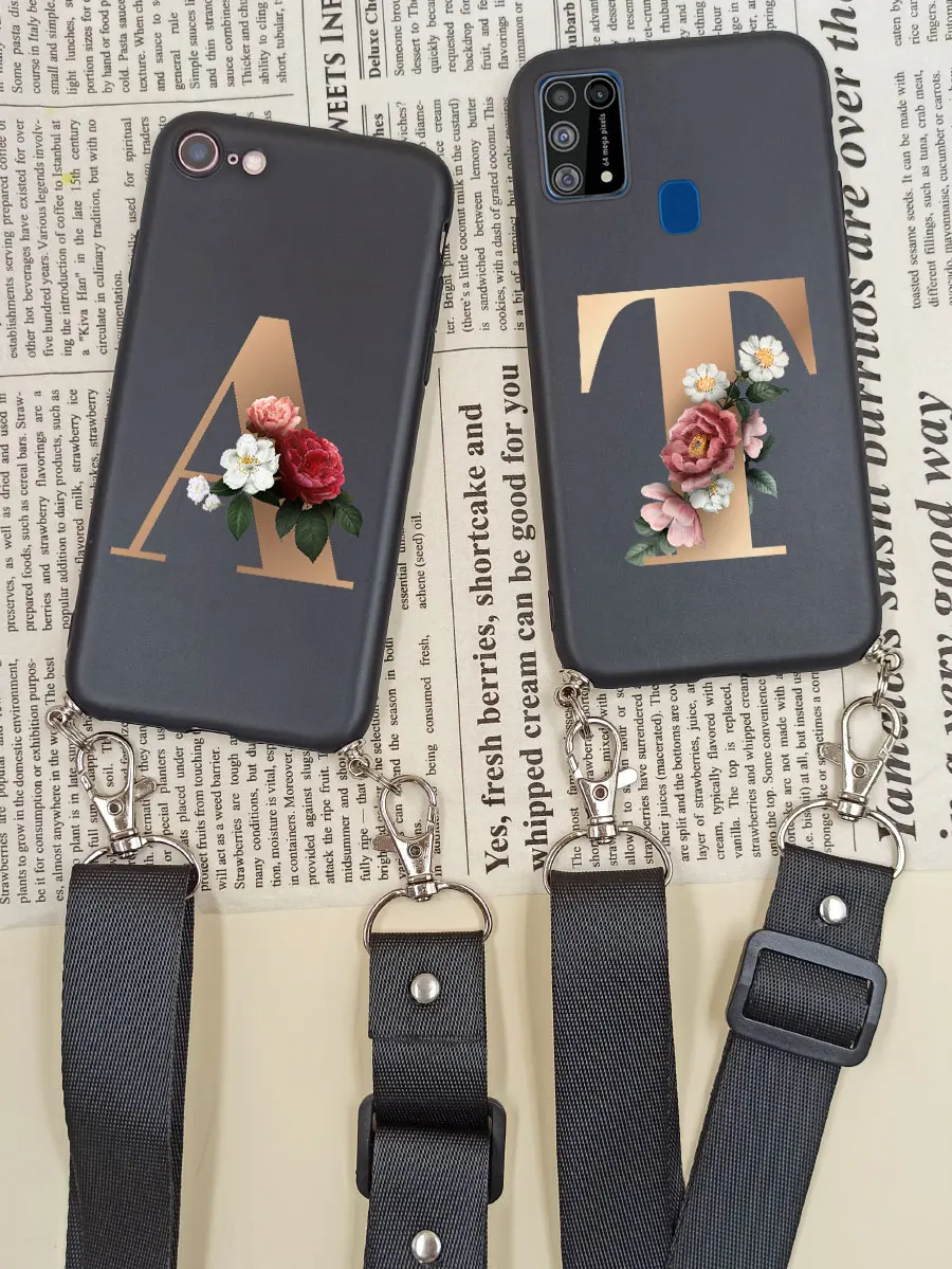 A71 Custodia Con Lettera Iniziale Con Cinturino A Tracolla Per Samsung Galaxy A51 A71 A31 A10 M31 M31S M30S M21 Custodia In Silicone A51 A 71 4G