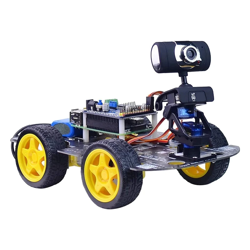 

For Raspberry Pi 4B DS Wi-Fi Robot Smart Car Robot Kit WIFI Smart Camera Python Electronic Learning Kit US Plug