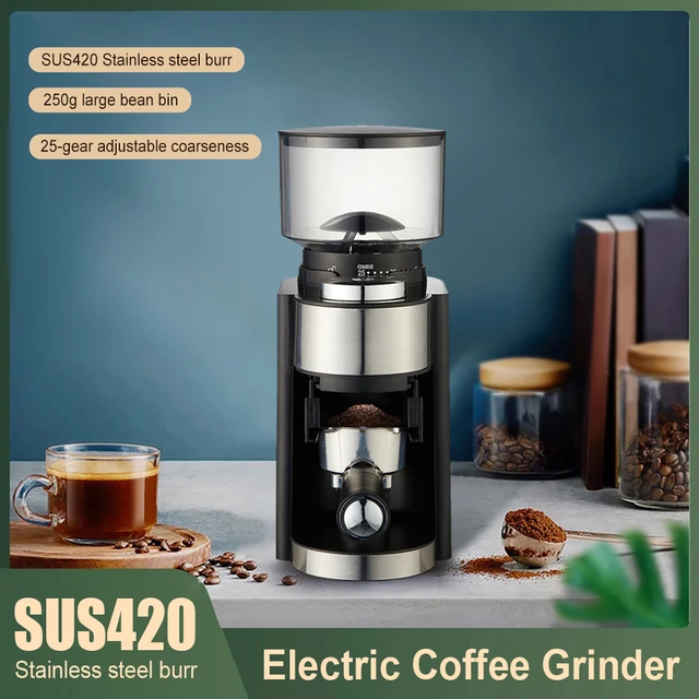 150W Electric Adjustable Conical Automaic Coffee Grinder 25 Grind Setting  Household 250g Large Capacity Coffee Bean Grinder Mill - AliExpress