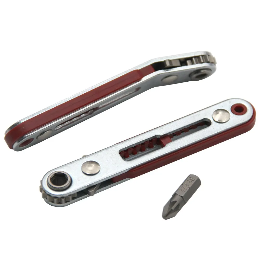 Multifunctional Bidirectional Forward and Reverse Ratchet Screwdriver Elbow Flat Head Wrench Cross Screwdriver Slotted Tool 6