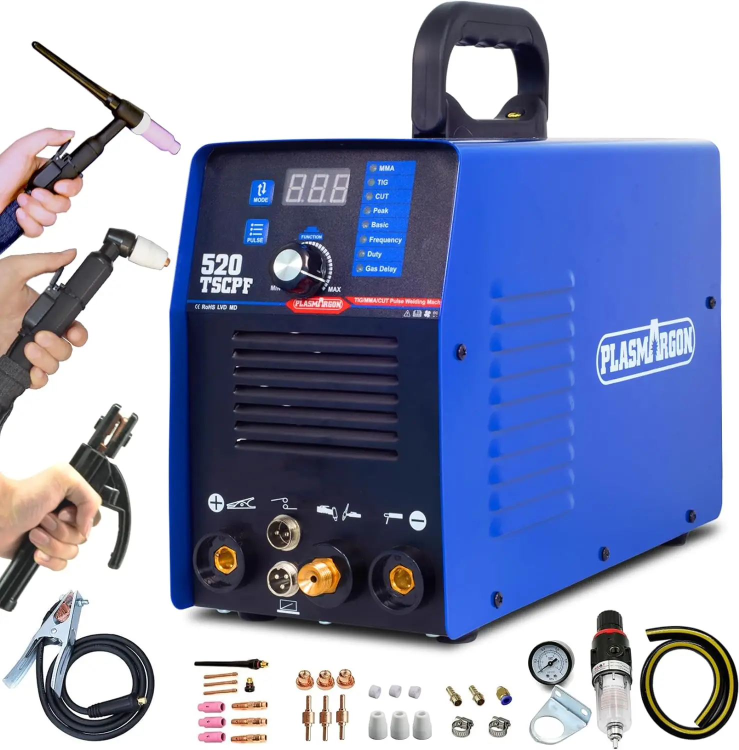 Plasma arc welding machine pulse TIG welding 50A plasma cutting 200A TIG welding  1/2 inch clean cutting, high frequency