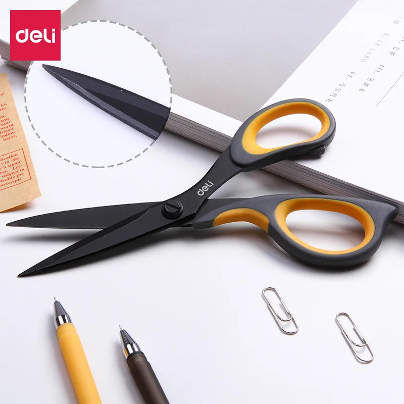 Deli 6027 77757 stainless steel large scissors household multi-functional office tailor's hand scissors tailor's scissors — view 2