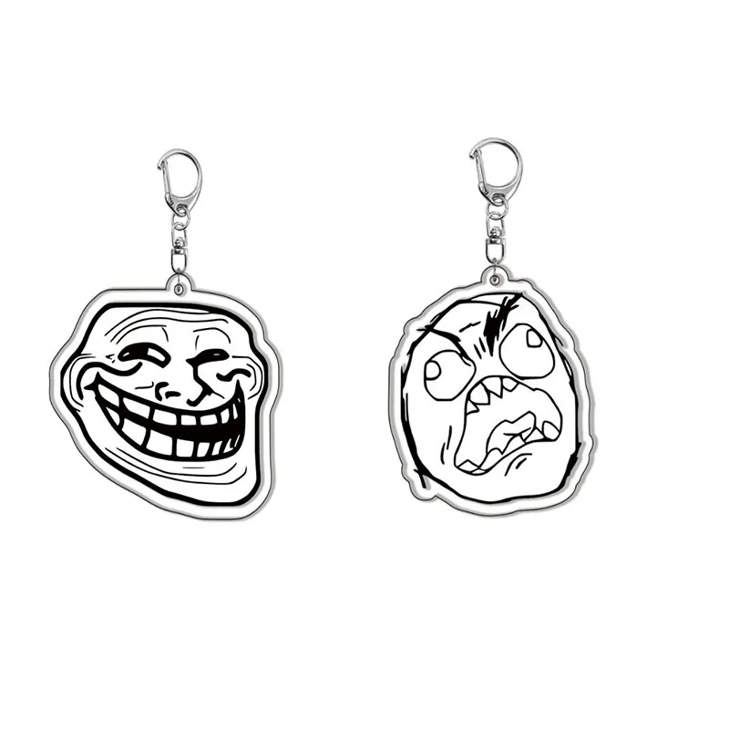 Playful Troll Face Keychain - Fun Accessory for Boys and Girls - Great Christmas Gift