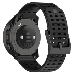Breathable Silicone Watch Strap Replacement - Premium Wristband Bracelet - 22MM (Black)