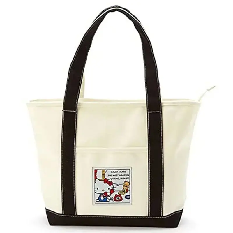 

Kawaii Sanrio, Hello Kitty Kuromi Cinnamoroll Наплечные сумки, женская сумка, сумка, Студенческая Холщовая Сумка, аниме фигурка, милый праздничный подарок