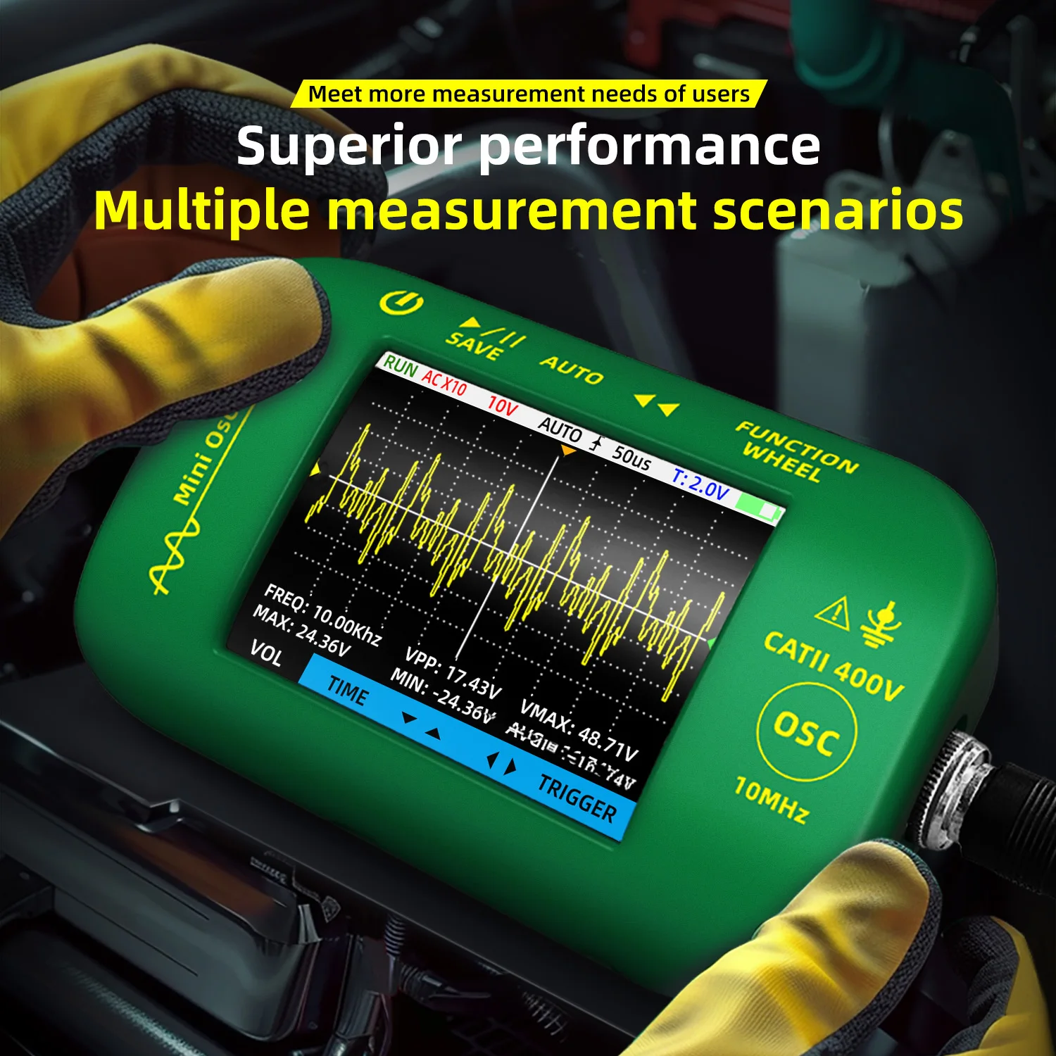 BSIDE Mini Handheld Digital Oscilloscopes 48MS/s Sampling Rate 10MHz Analog Bandwidth Support Firmware Upgrade Waveform Storage digital oscilloscope