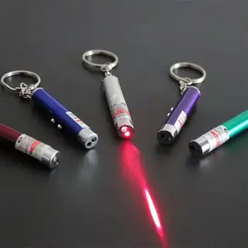 Keychain Red Laser Pointer Pen With White LED Torch Pet Cat Dog Toy Classroom Business Presentation Tool 1