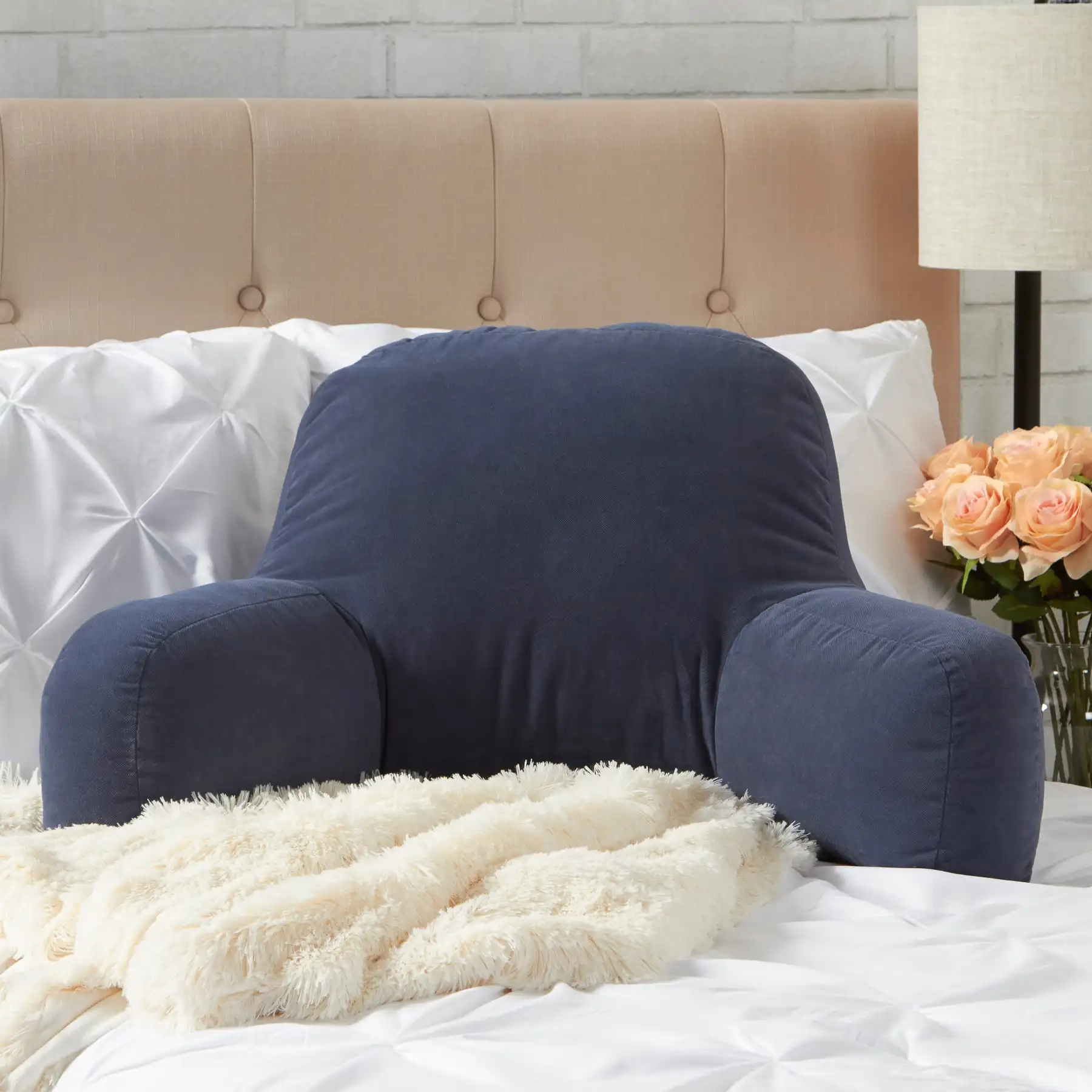 

Denim Blue Microfiber Hyatt Bed Rest Pillow
