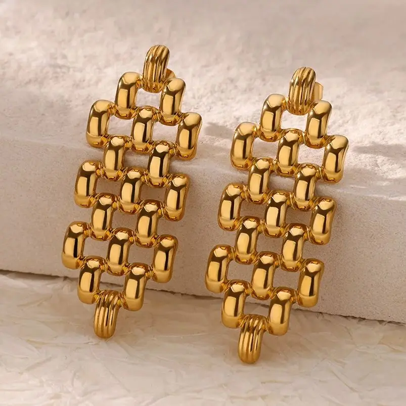 Stainless Steel Hollow Beads Design Earrings for Women