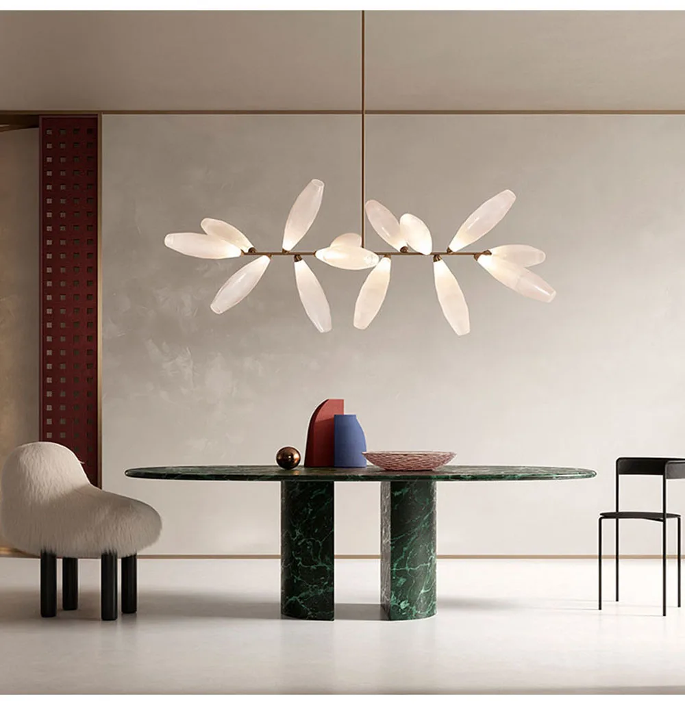 Description Picture 4 of itemNordic Postmodern Luxury White Glass Ceiling Pendant Light Dining Room Living Room Lustres Hanging Lamp Home Decor Lustres