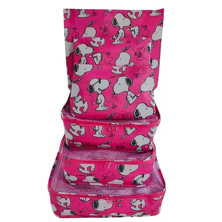 6pcs Snoopy Waterproof Travel Storage Bag Clothes Storage Set Handbag Travel Bag Coin Purse Underwear Bag Organizer 2