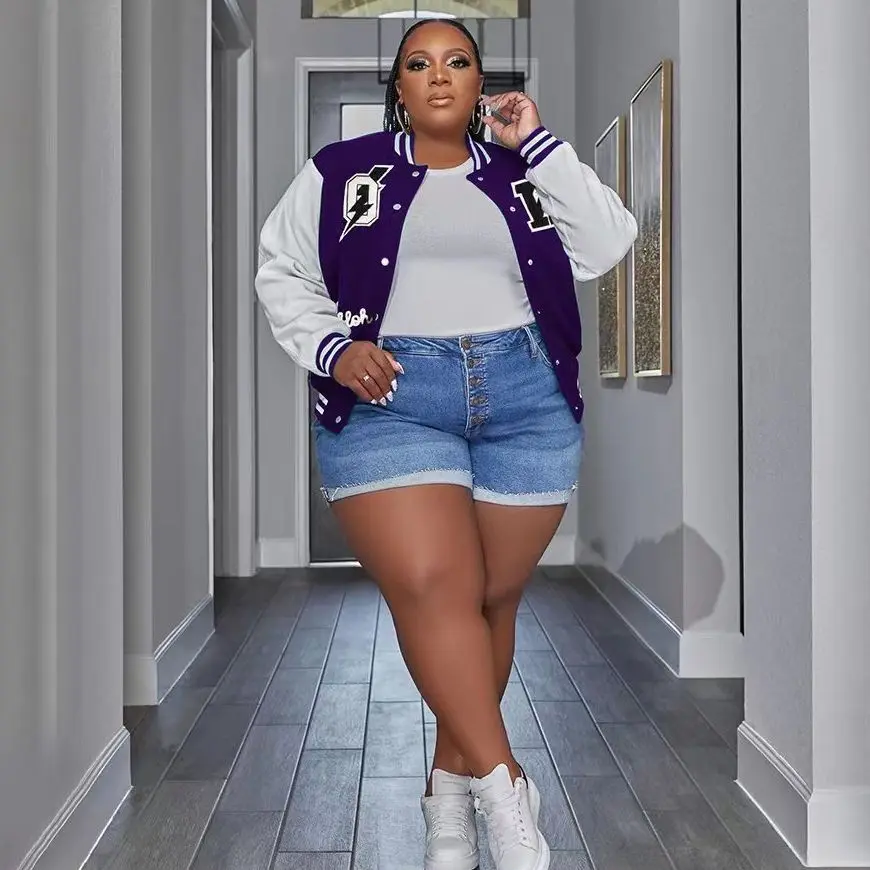 Plus Size Women Letter Jacket 2022 Winter Baseball Coat Female Autumn Fashion Designer Jackets Lady Fall Pilot Coat Wholesale