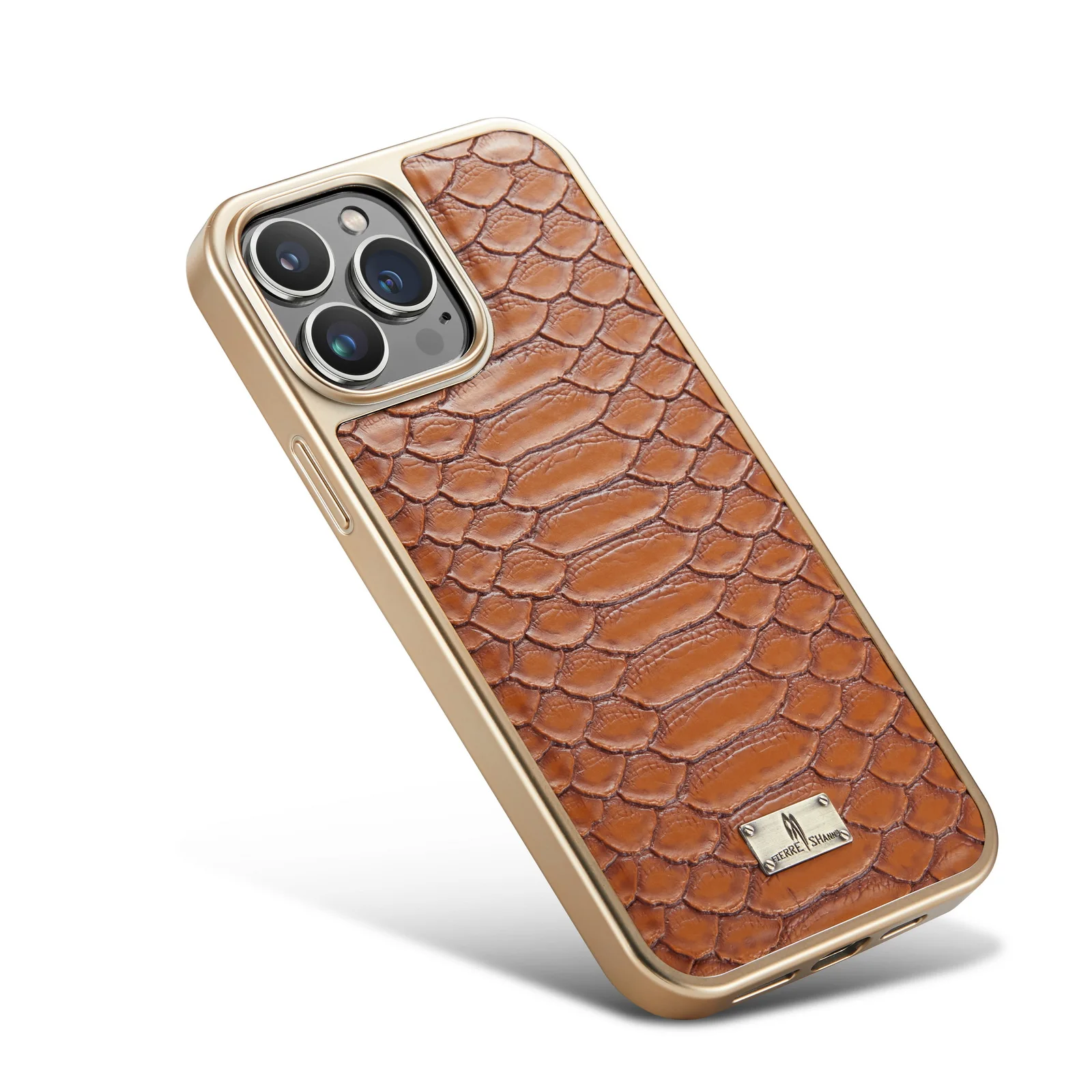 Luxury Snake Texture Leather Plating Case For iPhone 14 12 11 13 Pro Max  Shockproof Cover Capa